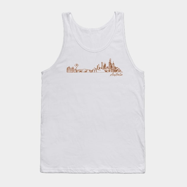 Australia hand drawn skyline Tank Top by SerenityByAlex